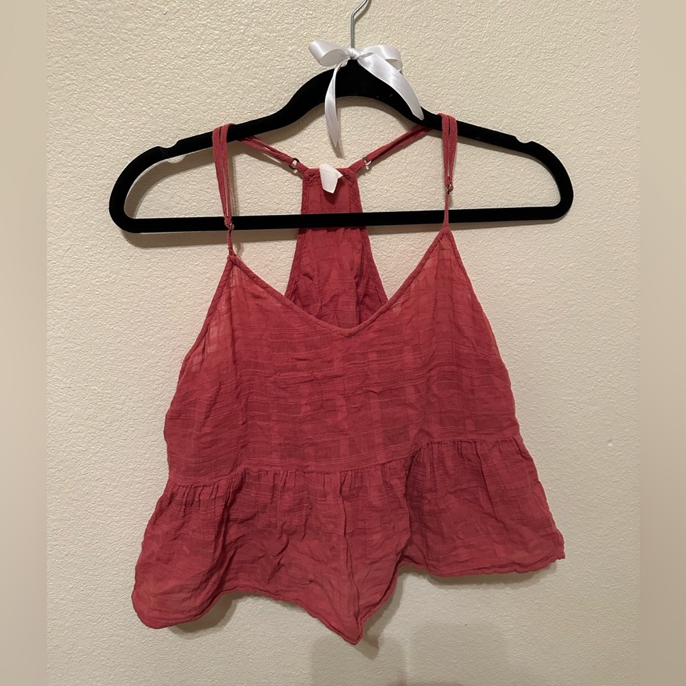 Tilly’s rust colored flowy women’s tank top.🌷